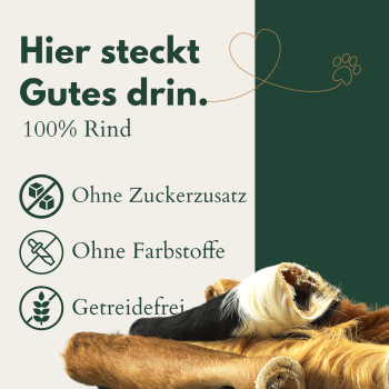 Getrocknete Rinderkopfhaut mit Fell
