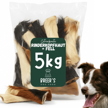 Rinderkopfhaut getrocknet mit Fell 5 Kg